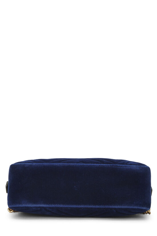 Blue Chevron Velvet GG Marmont Shoulder Bag Small, , large image number 4