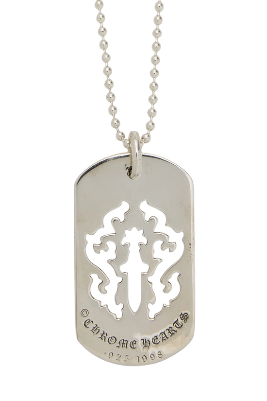 Sterling Silver Dagger Cutout Dog Tag Necklace, , large image number 1