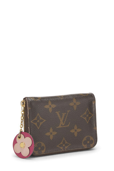 Pink Monogram Vernis Ikat Flower Zippy Coin Purse, , large