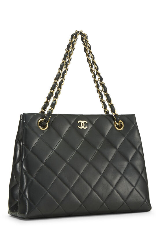 Black Quilted Lamskin Chanel Tote Small, , large image number 1