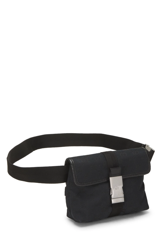 Black GG Canvas Buckle Flap Belt Bag Small, , large image number 1