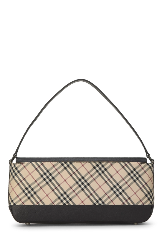 Black Check Jacquard Canvas Shoulder Bag, , large image number 3