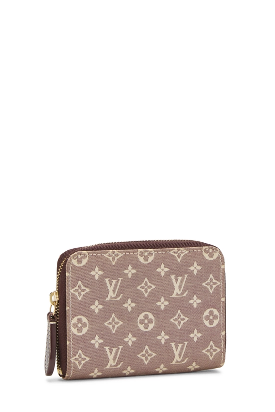 Burgundy Monogram Idylle Zippy Coin Purse, , large image number 1