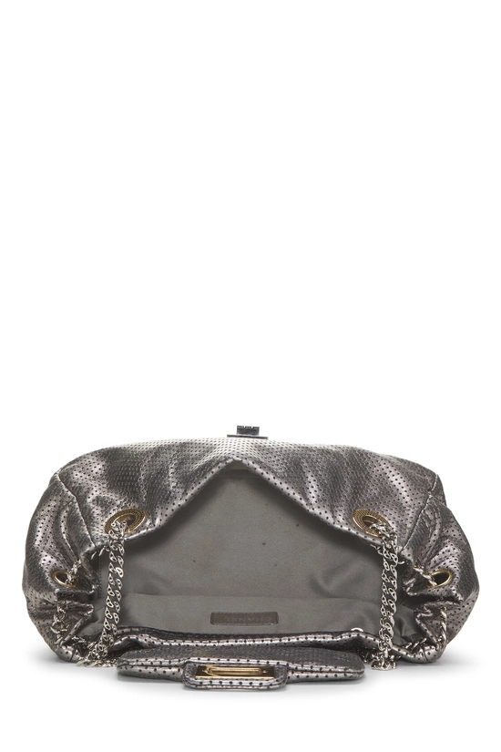 Silver Perforated Drill Accordion Flap Bag Small, , large image number 5