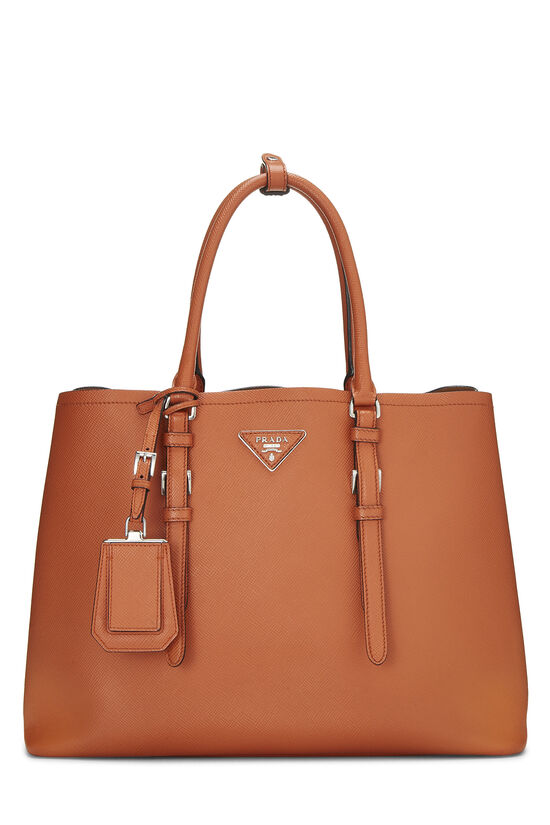 Orange Saffiano Double Cuir Tote, , large image number 0