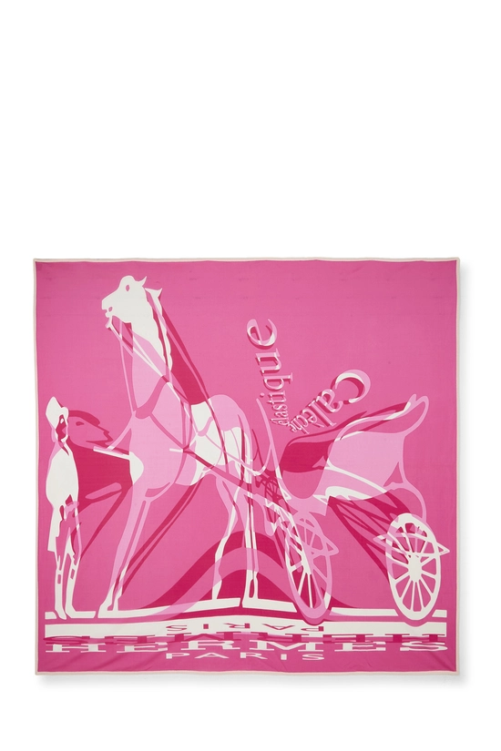 Pink & Cream 'Caleche Elastique' Silk Scarf 90, , large image number 0