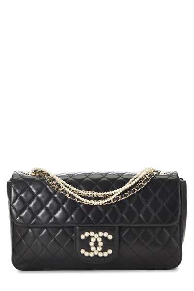 Chanel Black Quilted Lambskin Westminster Pearl Flap Bag