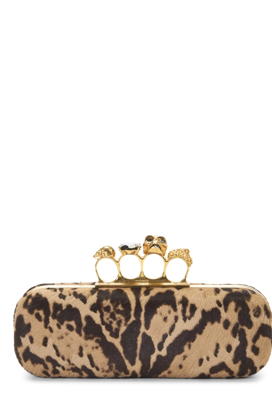 Brown Ponyhair Knuckle Clutch, , large image number 0