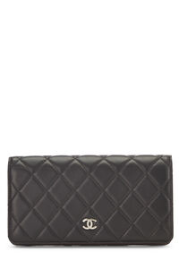 Chanel - Black Quilted Lambskin Classic Long Flap Wallet