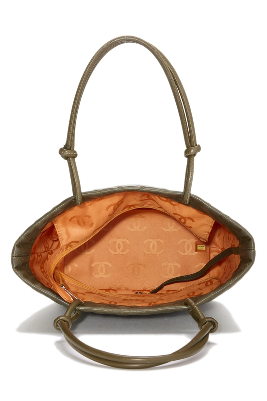 Olive Quilted Calfskin & Python Cambon Tote Large, , large image number 5