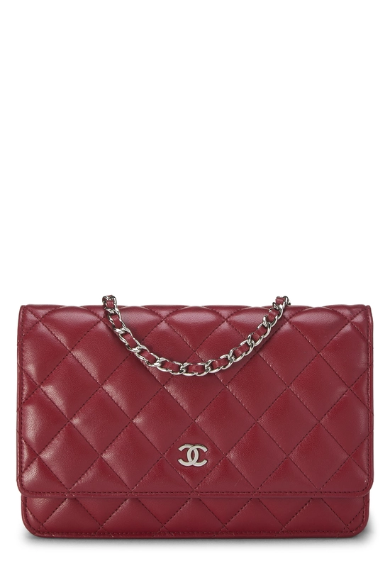 Red Quilted Lambskin Wallet on Chain (WOC), , large image number 0