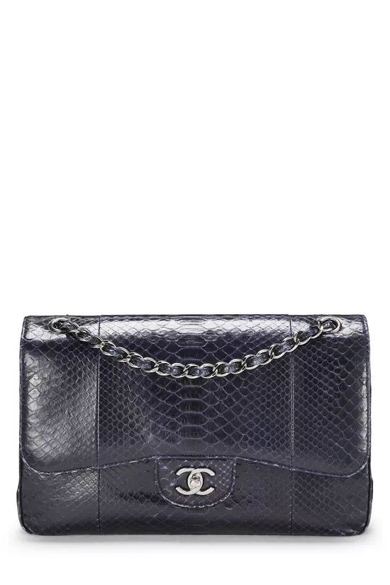 Navy Python New Classic Double Flap Jumbo, , large image number 0