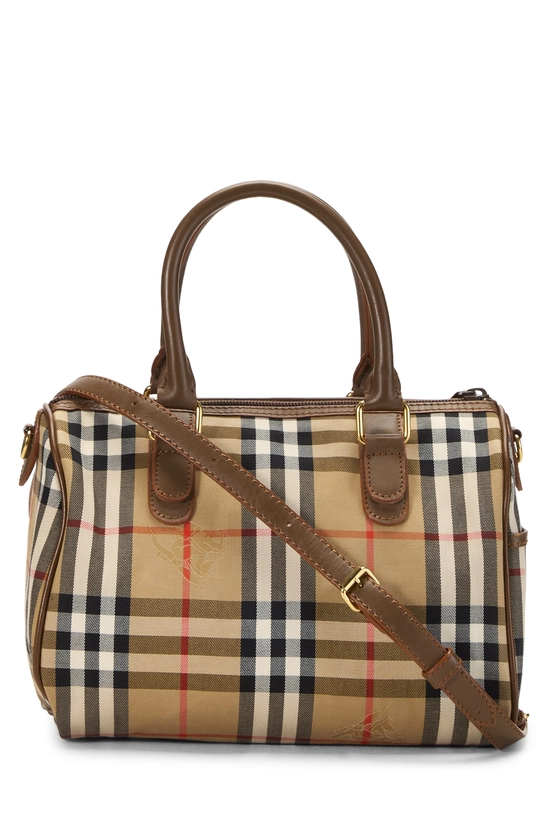Brown Haymarket Check Canvas Boston Bag, , large image number 3
