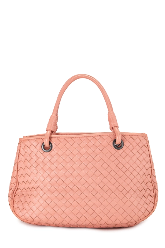 Pink Intrecciato Leather Handbag, , large image number 3