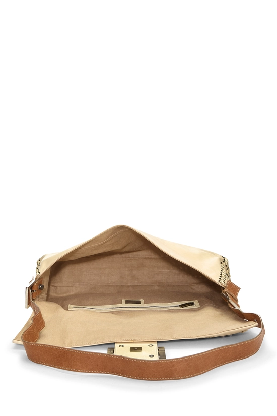 Beige Leather Baguette Shoulder Bag Maxi, , large image number 3