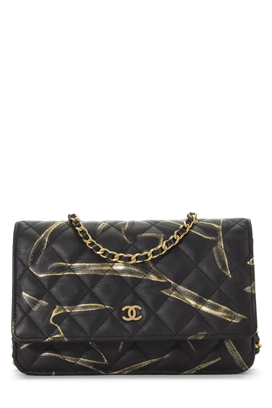 Black Calfskin Classic Quilted Wallet on Chain (WOC), , large image number 0