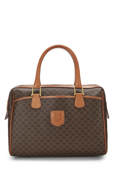 Brown Coated Canvas Macadam Handbag