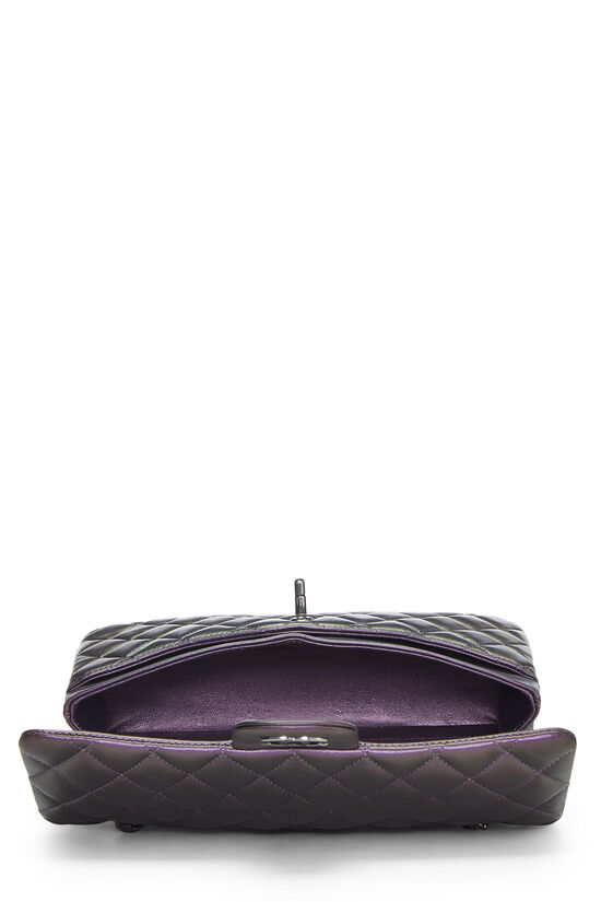 Chanel - Metallic Purple Quilted Lambskin Classic Double Flap Medium
