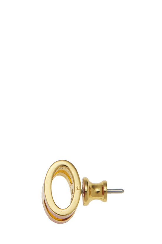 Gold & Orange "Pop H" Earrings , , large image number 3