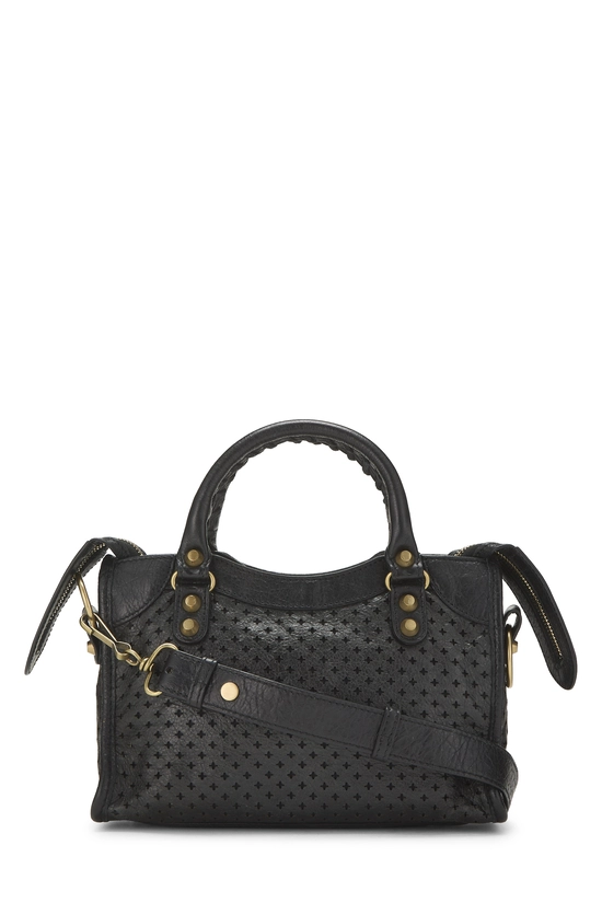 Black Perforated Calfskin Classic City Mini, , large image number 3
