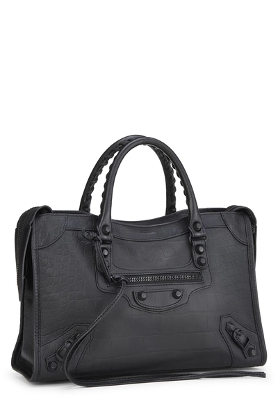 Black Embossed Leather Classic City Small, , large