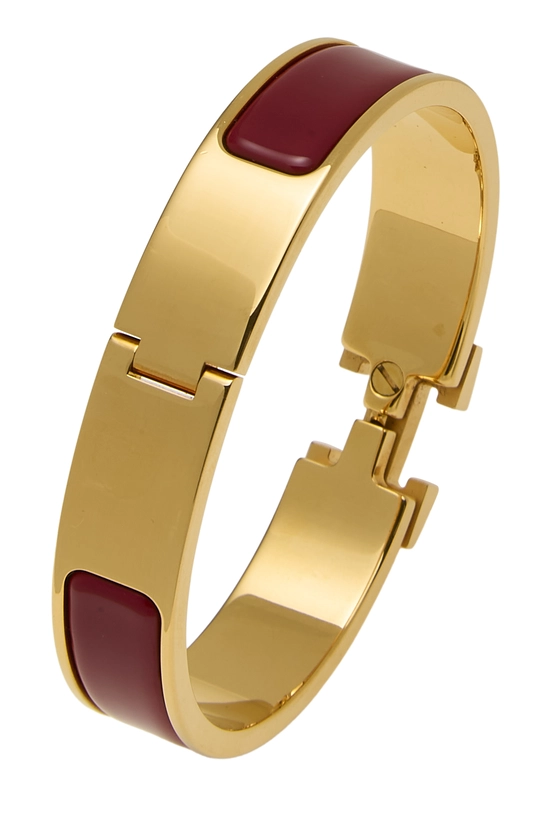 Red Enamel Clic-Clac 'H' Bracelet Narrow, , large image number 1