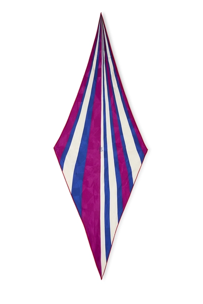 Purple & Multicolor Silk Triangle Scarf