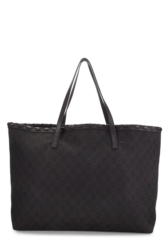 Brown GG Canvas Bamboo Tote, , large image number 3
