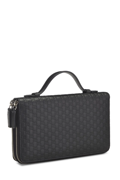 Black Microguccissima Leather Zip Around Organizer, , large