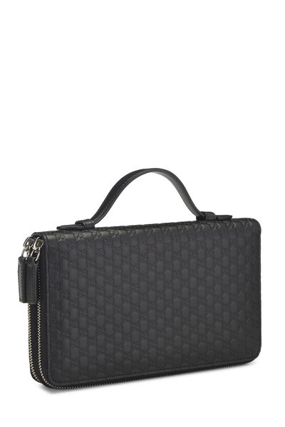 Black Microguccissima Leather Zip Around Organizer, , large