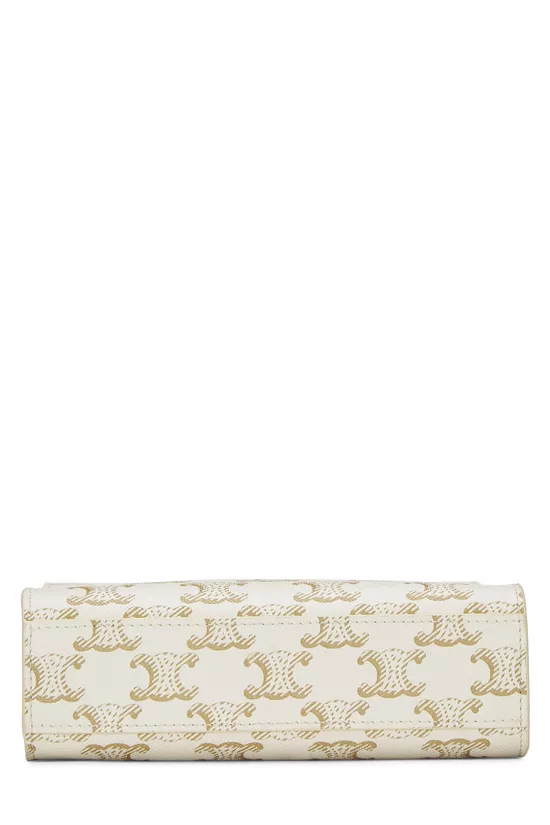 White Triomphe Coated Canvas Vertical Tote Small, , large image number 4