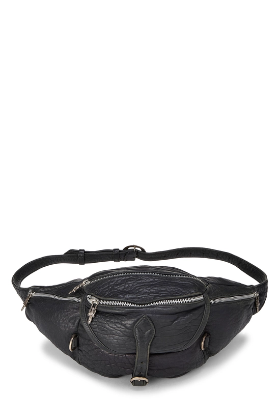 Black Leather Snat Pack Waist Bag, , large image number 0