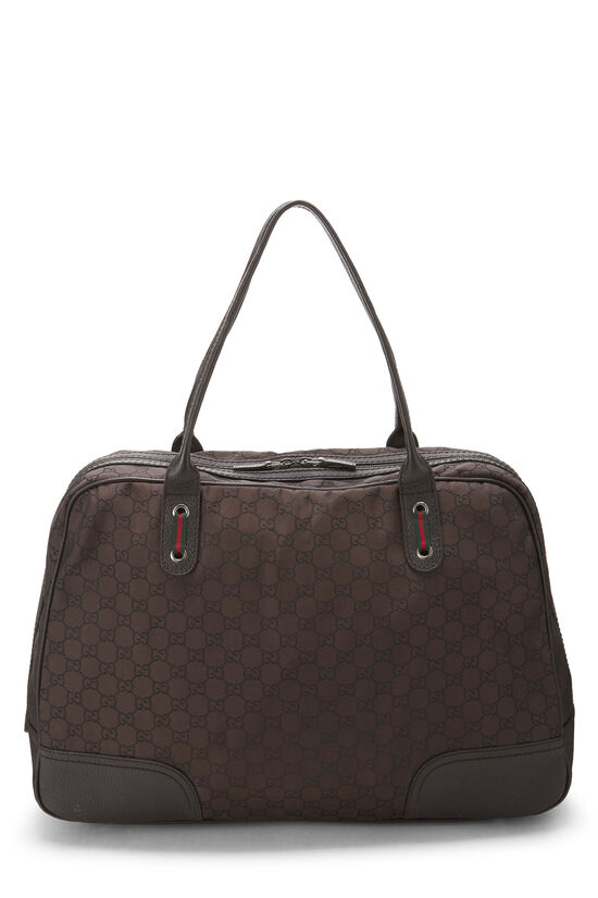 Brown GG Nylon Princy Satchel, , large image number 0