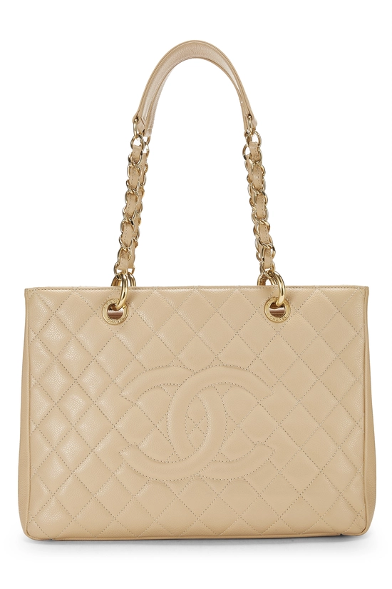 Beige Quilted Caviar Grand Shopping Tote (GST), , large image number 0