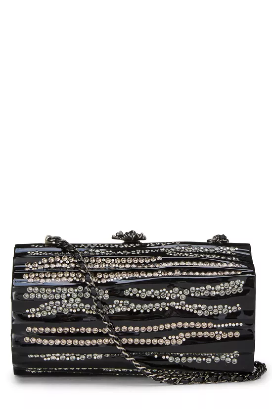 Black Acrylic Crystal Embellished Minaudi&egrave;re, , large image number 3