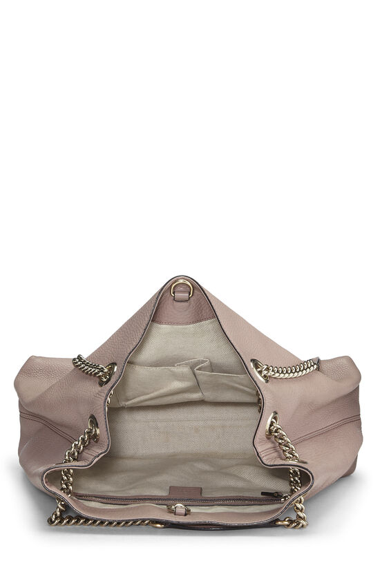 Beige Leather Soho Chain Tote, , large image number 5