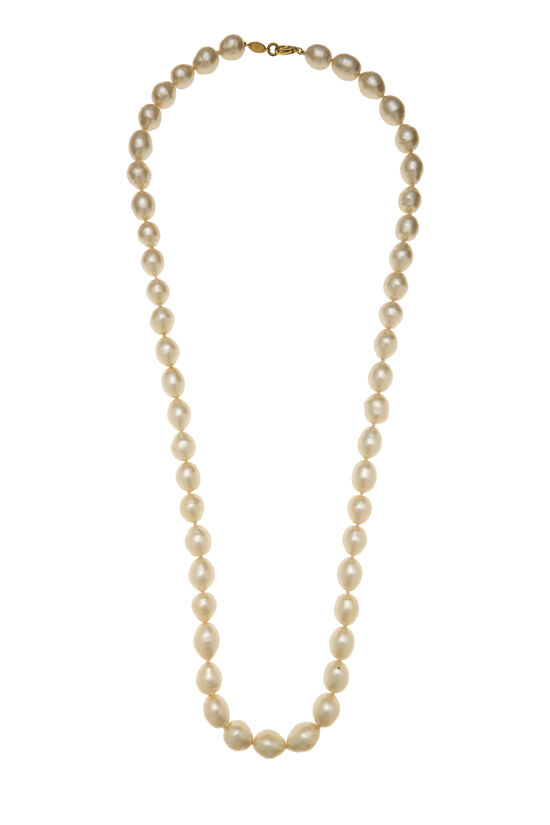Gold & Faux Pearl Necklace, , large image number 0