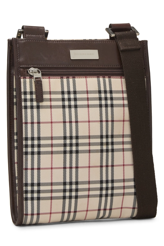Brown House Check Nylon Crossbody, , large image number 1
