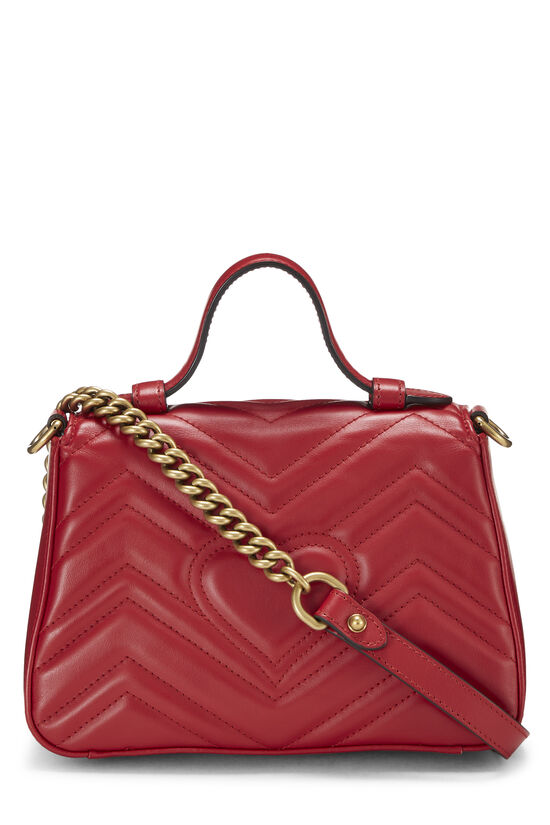 Red Leather GG Marmont Top Handle Bag Mini, , large image number 3