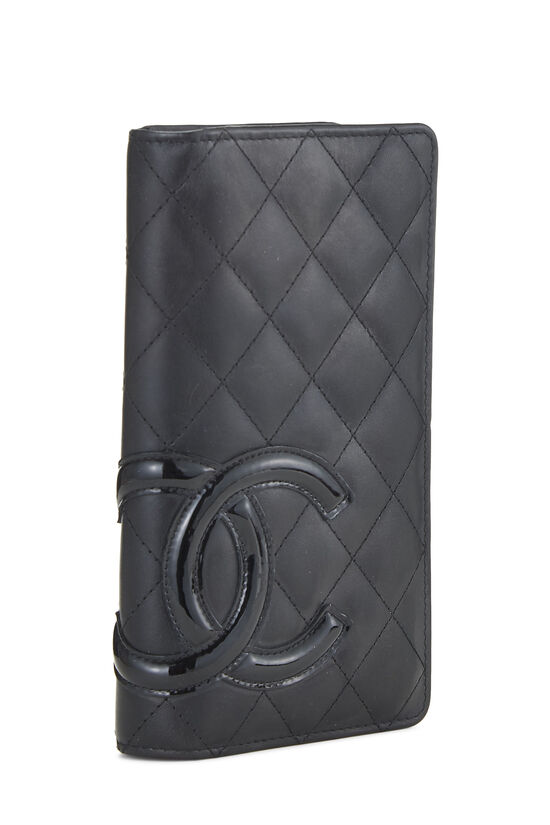Black Quilted Calfskin Cambon Ligne Long Wallet, , large image number 2