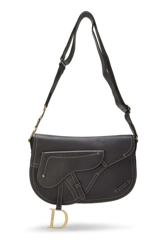 Black Calfskin Saddle Messenger, , large image number 0
