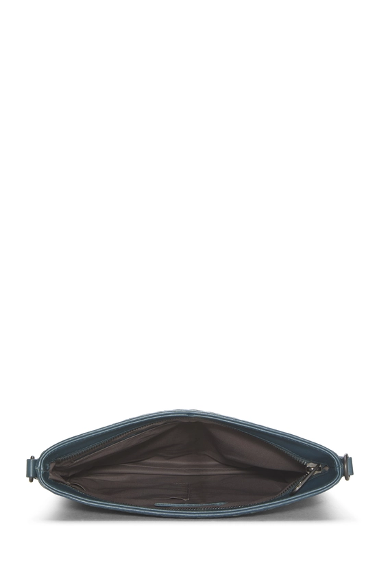 Blue Intrecciato Flat Messenger Bag, , large image number 5