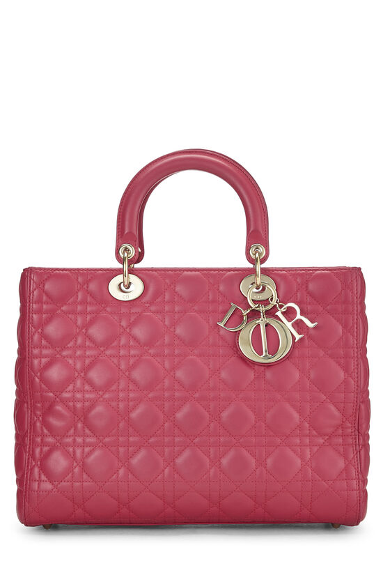 Pink Cannage Quilted Lambskin Lady Dior Large, , large image number 0