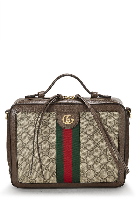 Gucci Brown Original GG Supreme Canvas Web Ophidia Shoulder Bag