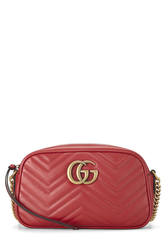 Red Leather GG Marmont Crossbody Bag Small, , large image number 0
