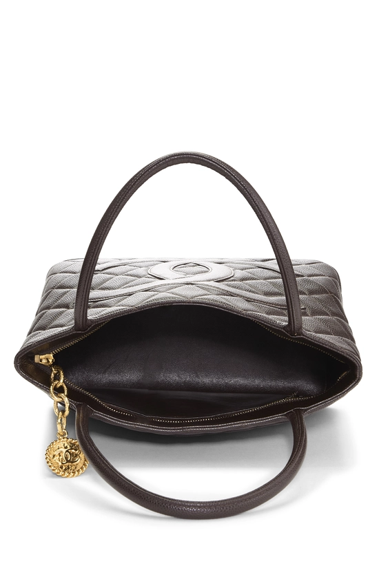 Brown Quilted Caviar Medallion Tote, , large image number 5