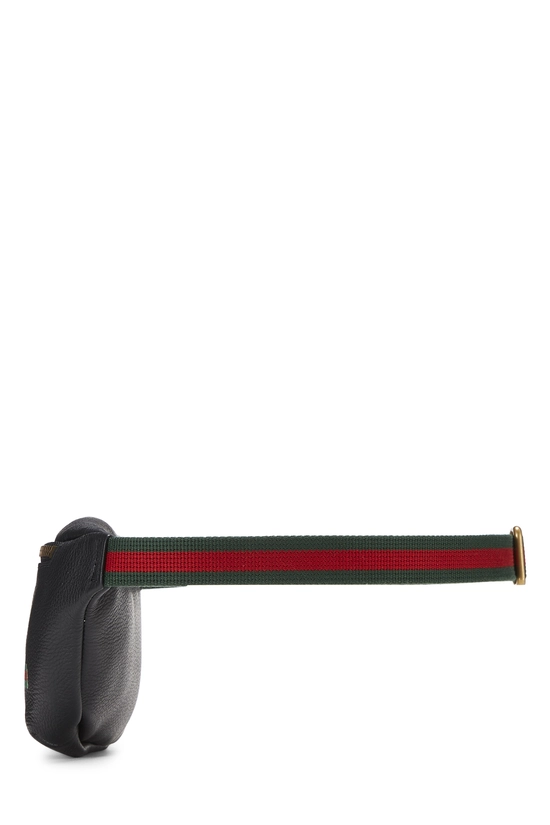 Black Leather Logo Print Belt Bag Small, , large image number 2