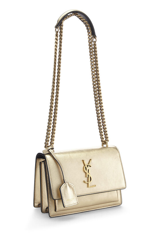 Ysl Metallic Gold Leather Sunset Small Qtbizp3Pi7001 | Wgaca