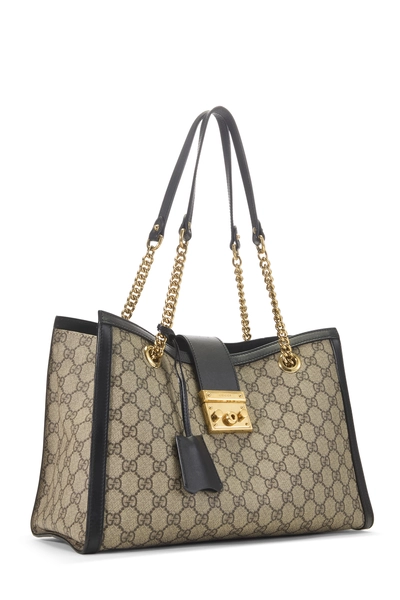 Gucci Black GG Supreme Canvas Padlock Shoulder Bag Medium — photo 2