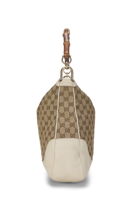 White Original GG Canvas Diana Bamboo Hobo Large, , large image number 2